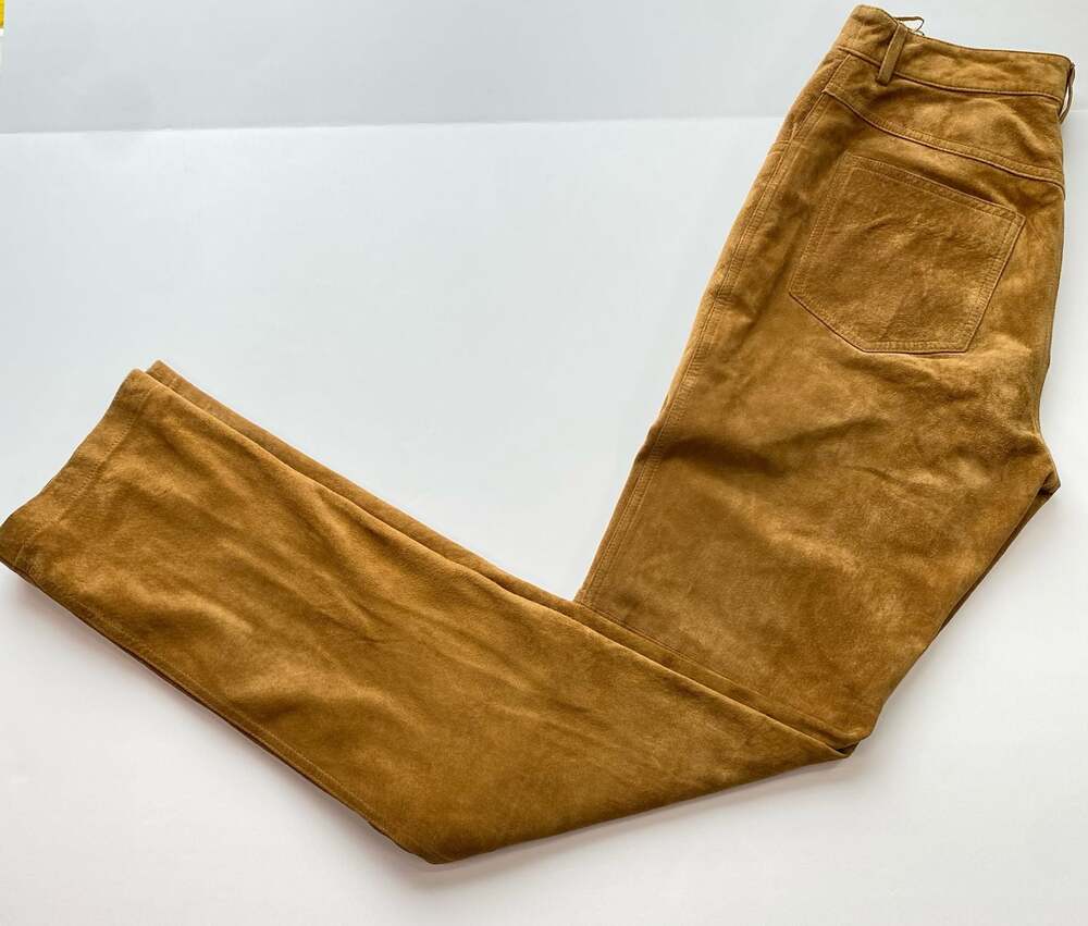 Hugo Buscati Vintage Brown Suede Leather Pants Size 6